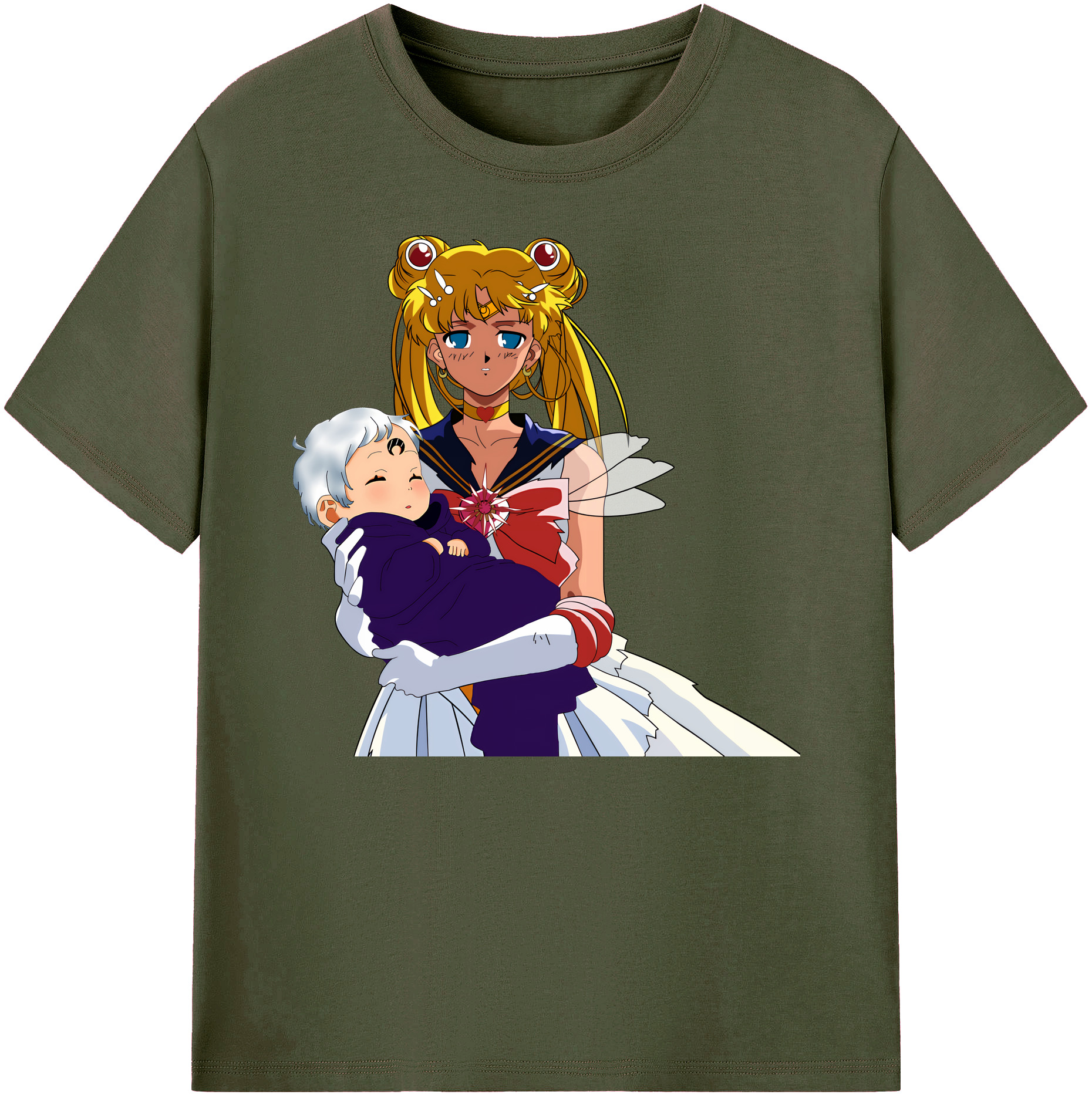 （画像用） 美少女戦士セーラームーン 月野 うさぎ つきの うさぎ Sailor Moon Tsukino Usagi 綿100％ メンズ半袖Tシャツ｜肌触りやわらか＆通気性